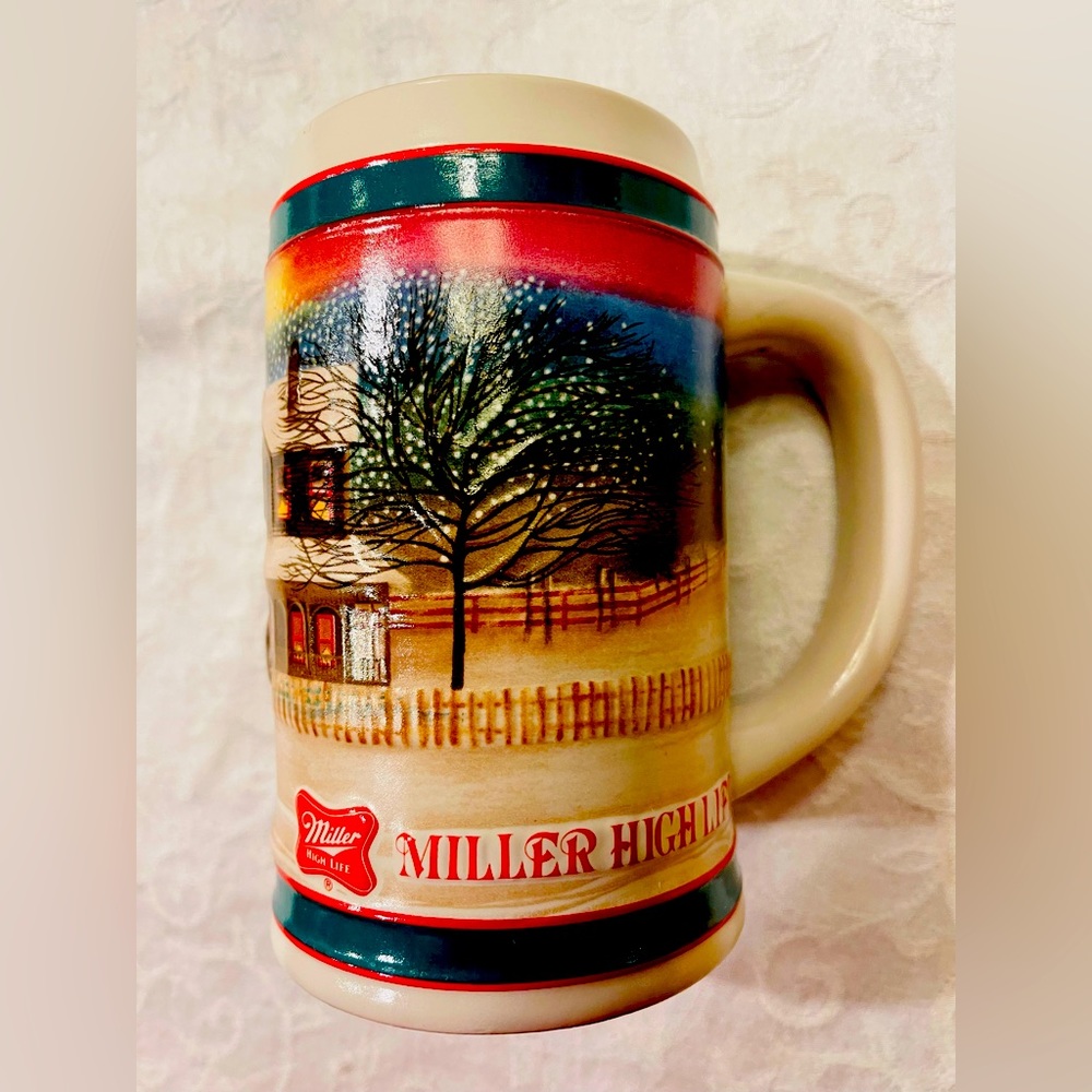 Miller High Life Beer Stein To The Best Holiday Traditions Christmas Ceramic Mug